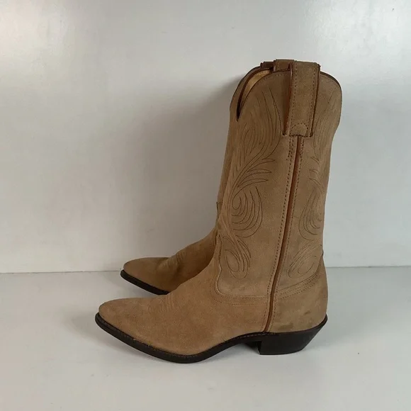 Vintage Women’s Rough Out Suede Cowgirl Boots 8 M USA Made